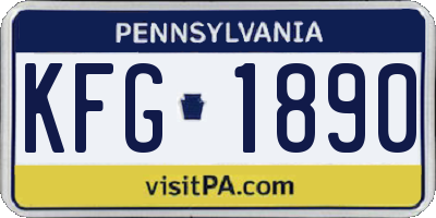 PA license plate KFG1890