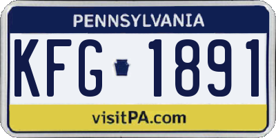 PA license plate KFG1891