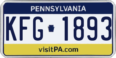 PA license plate KFG1893