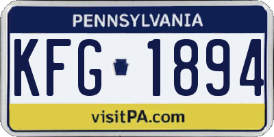 PA license plate KFG1894
