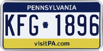 PA license plate KFG1896