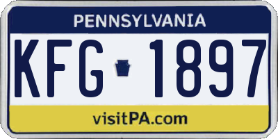 PA license plate KFG1897