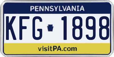 PA license plate KFG1898