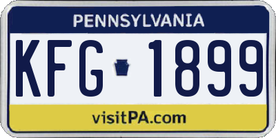 PA license plate KFG1899