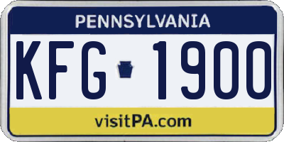 PA license plate KFG1900