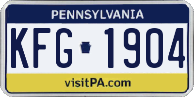 PA license plate KFG1904