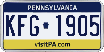 PA license plate KFG1905