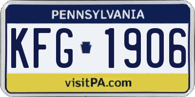 PA license plate KFG1906