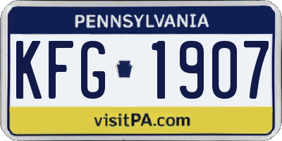 PA license plate KFG1907