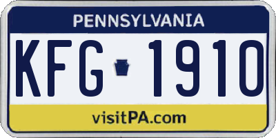PA license plate KFG1910