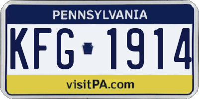 PA license plate KFG1914