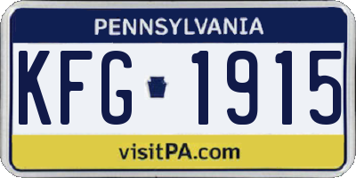 PA license plate KFG1915