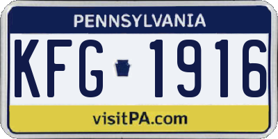 PA license plate KFG1916