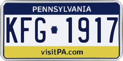 PA license plate KFG1917