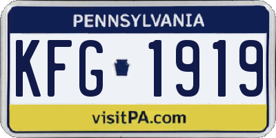PA license plate KFG1919