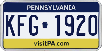 PA license plate KFG1920