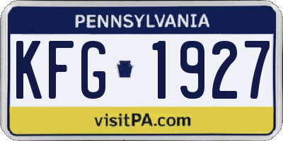 PA license plate KFG1927