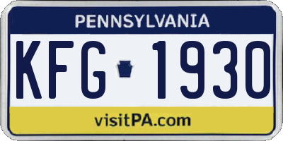 PA license plate KFG1930