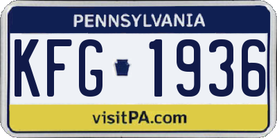 PA license plate KFG1936
