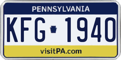 PA license plate KFG1940