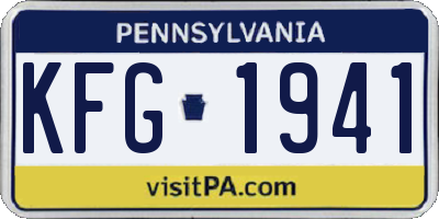 PA license plate KFG1941