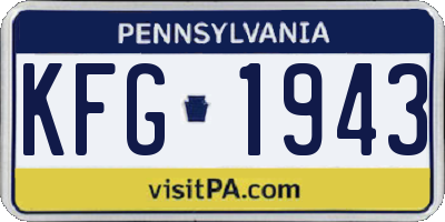 PA license plate KFG1943
