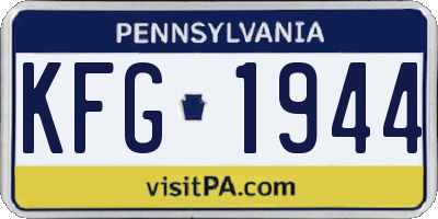 PA license plate KFG1944