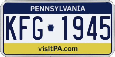 PA license plate KFG1945