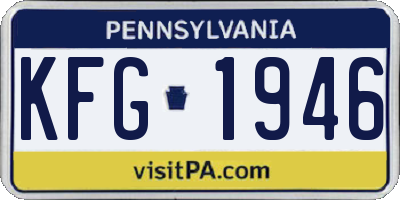 PA license plate KFG1946