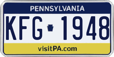 PA license plate KFG1948