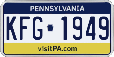 PA license plate KFG1949
