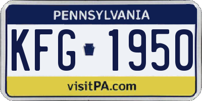 PA license plate KFG1950