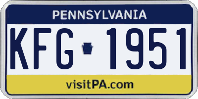 PA license plate KFG1951