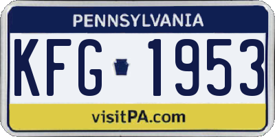PA license plate KFG1953