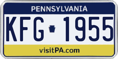 PA license plate KFG1955
