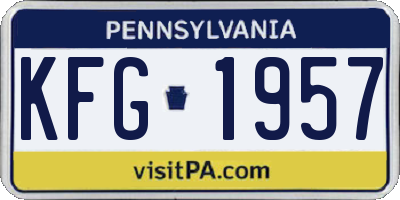 PA license plate KFG1957