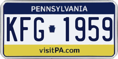 PA license plate KFG1959