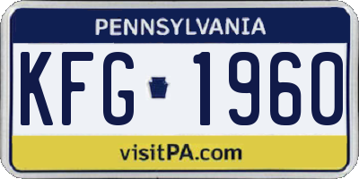 PA license plate KFG1960