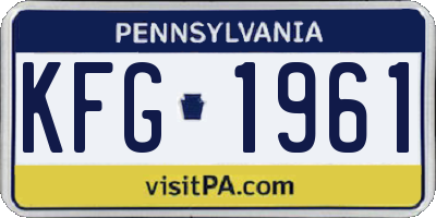 PA license plate KFG1961