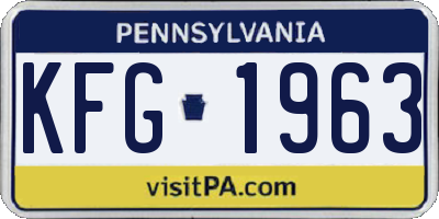PA license plate KFG1963