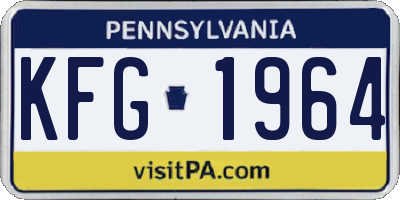 PA license plate KFG1964