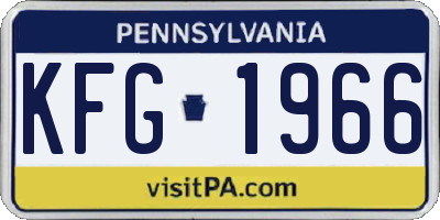 PA license plate KFG1966