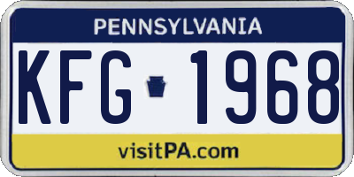 PA license plate KFG1968
