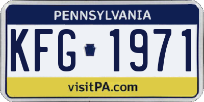 PA license plate KFG1971