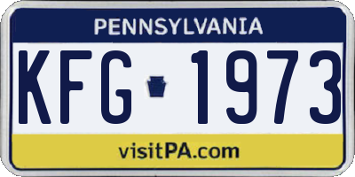 PA license plate KFG1973