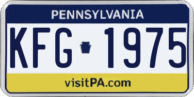 PA license plate KFG1975