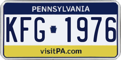 PA license plate KFG1976