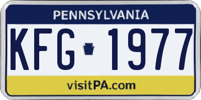 PA license plate KFG1977