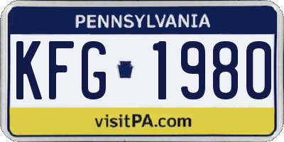 PA license plate KFG1980