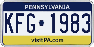 PA license plate KFG1983